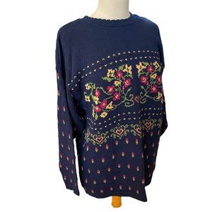 NWT Vintage Northern Reflections Floral Sweater Cottagecore Grannycore Knit-M